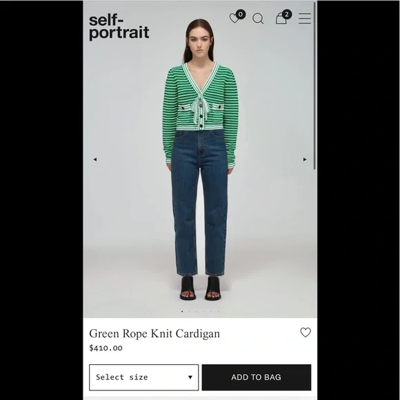 Self Portrait Green Rope Knit Full Set - Picture 2 of 8